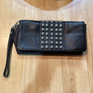 Stuart Weitzman clutch black leather